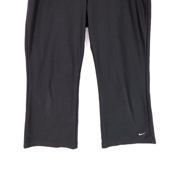 Nike Wide Leg Capri Sweatpants Womens XS Black Sportswear Legging Logo - Picture 4 of 10
